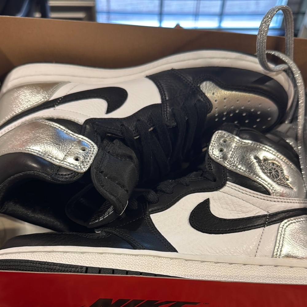 Nike Black and Silver High-Top Sneakers